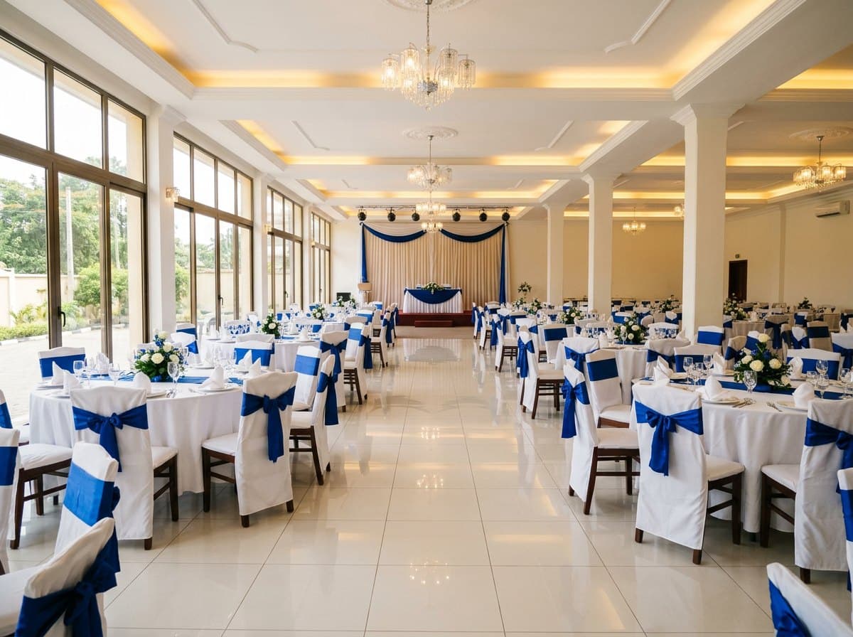 Salle de fête prête pour une réception
